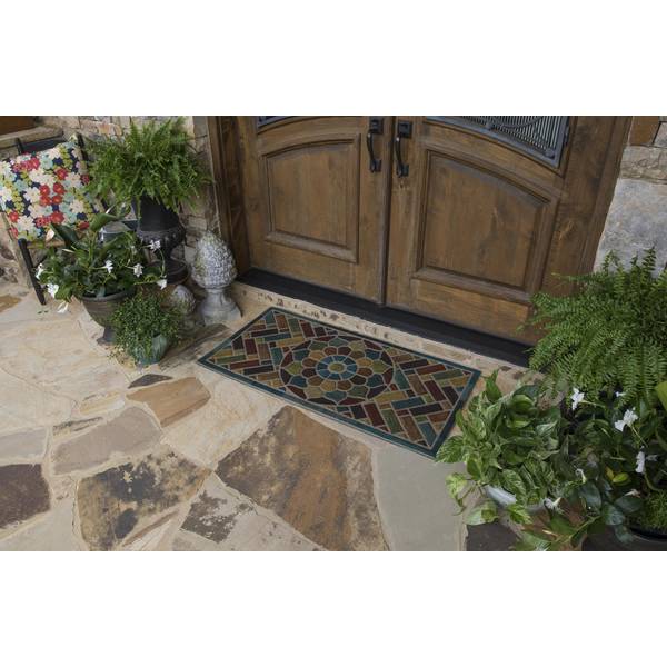 Mohawk Home 2' x 4' Woodblock Garden Doormat - B1043 18462 024048
