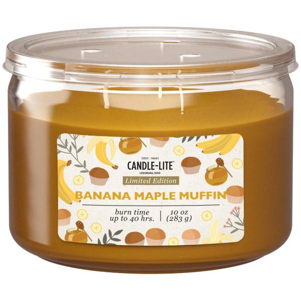 CandleLite 10 oz 3Wick Banana Maple Muffin Jar Candle 46141309 Blain's Farm & Fleet