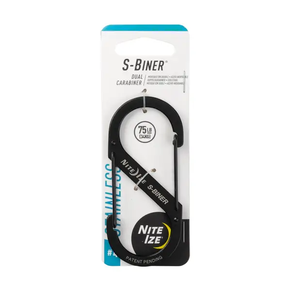Nite Ize S-Biner Dual Carabiner #2 - Stainless Steel, Snap-Hook Key Ring, Secure Stainless Steel Construction