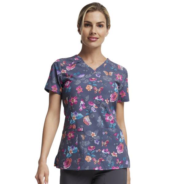 Dickies Women's V-Neck Print Scrub Top - DK616-BTAB-S | Blain's Farm ...