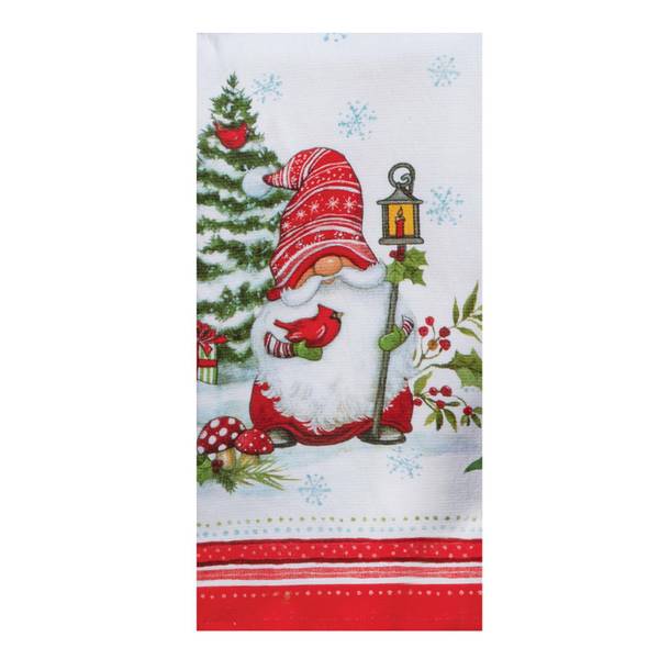 Set of 2 GNOME FOR THE HOLIDAYS Christmas Terry Kitchen Towels, Kay Dee  Designs