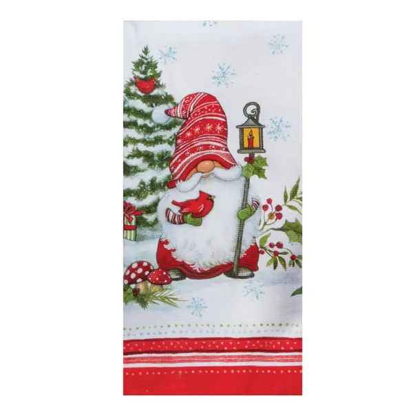 Set of 2 GNOME SWEET GNOME Christmas Terry Kitchen Towels by Kay Dee  Designs