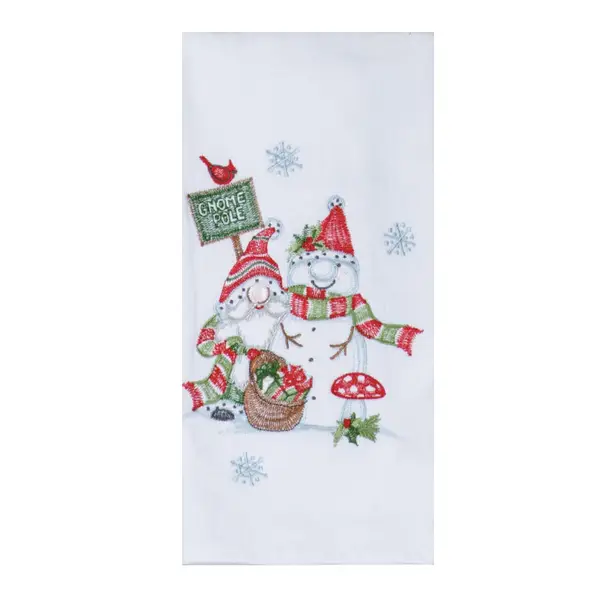 Set of 2 GNOME SWEET GNOME Christmas Terry Kitchen Towels by Kay Dee  Designs