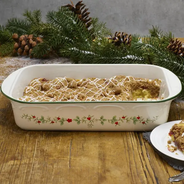 Holiday Square Baker Baking Pan 8 X 8, Lenox Holly Pattern 