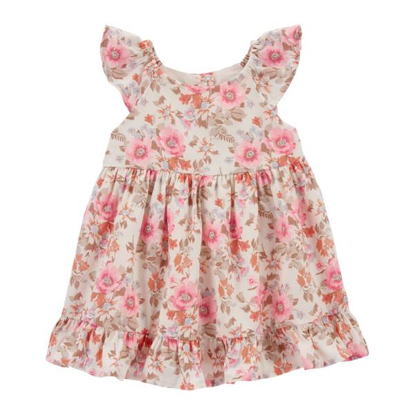 Oshkosh Infant Girl's Floral Print Flutter Sleeve Dress, Cream, 12M ...