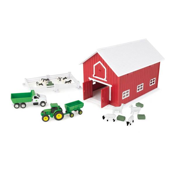 John Deere 24-Piece 1:64 Scale Farm Playset with On-the-Go Barn