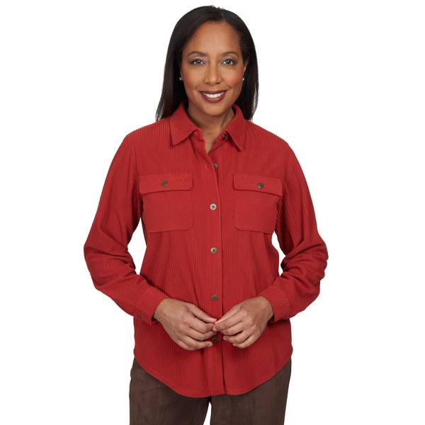 Alfred Dunner Women's Soft Chenille Cord Shirt Jacket - 36431UE