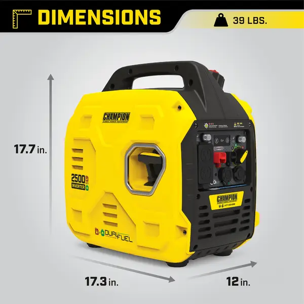Champion Power Equipment 2500-Watt Ultralight Portable Dual Fuel
