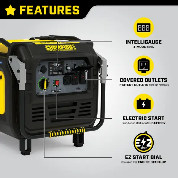 Champion Power Equipment 8500-Watt Portable Electric Start Inverter  Generator - 100719 | Blain's Farm & Fleet