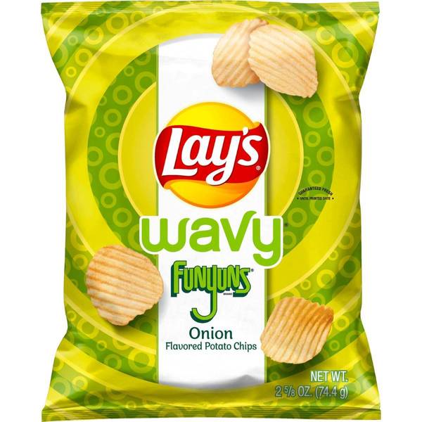 Frito Lay 2.625 oz Funyuns Onion Wavy Potato Chips - 63286 | Blain's ...