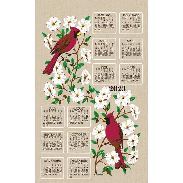 Kay Dee Designs Dogwood Cardinal 2024 Calendar Towel F3441 Blain   1475410 