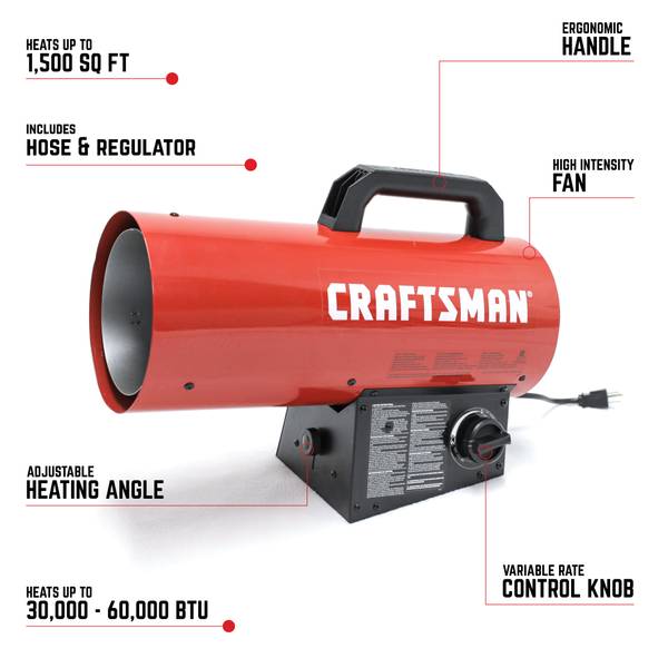 Craftsman 60,000 BTU Portable Forced Air Propane Heater F310100