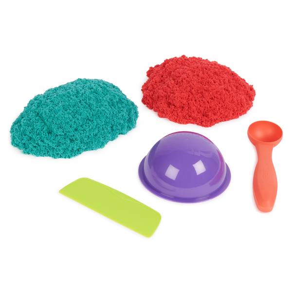 Little Hands Playing Kinetic Sand Molds Red Tra Stock Photo by  ©VladimirNenezic 388802110