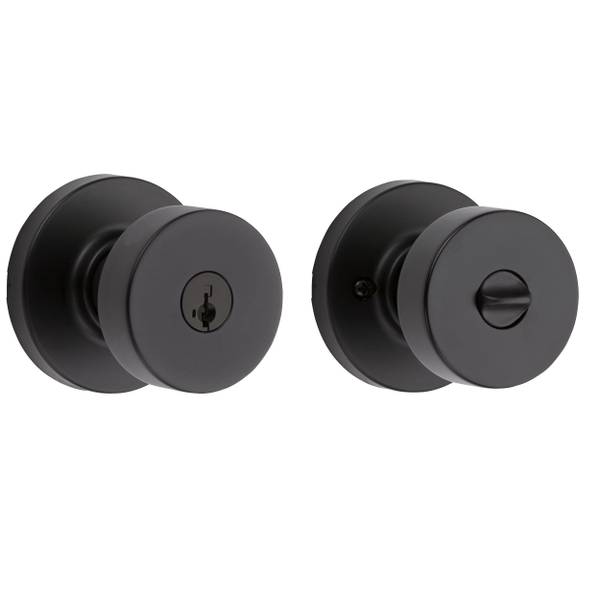Kwikset Matte Black Entry Pismo Knob with Round Rose 97402849 Blain's Farm & Fleet