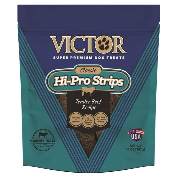 Victor 14 oz Hi Pro Tender Beef Strips Dog Treats 013 207 15