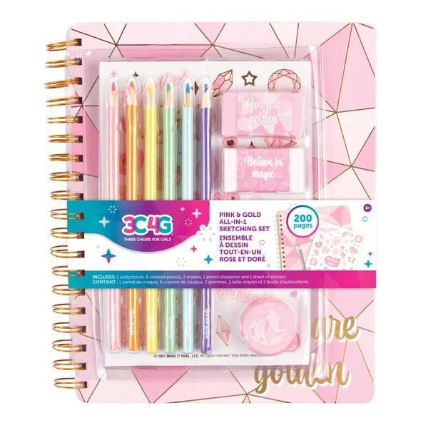 Set of cute hand drawn drawing tools including pencils; pens