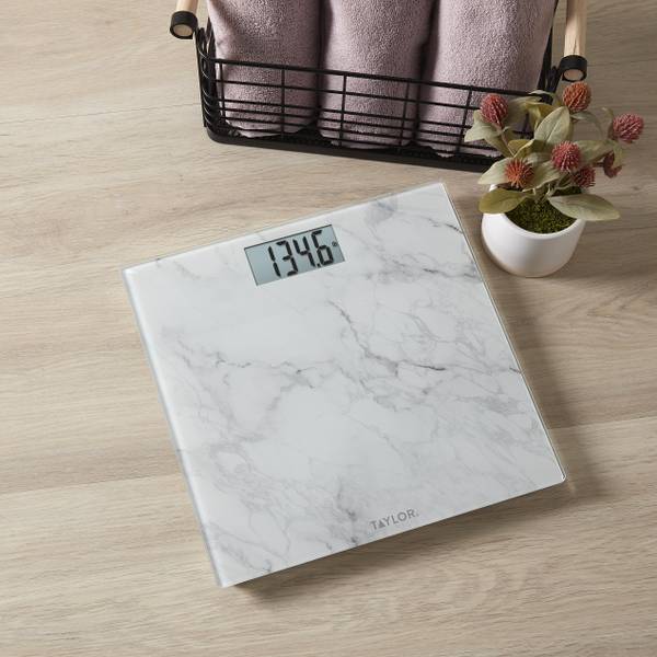 Glass Digital Scale with Marble Design White - Taylor - Yahoo Shopping