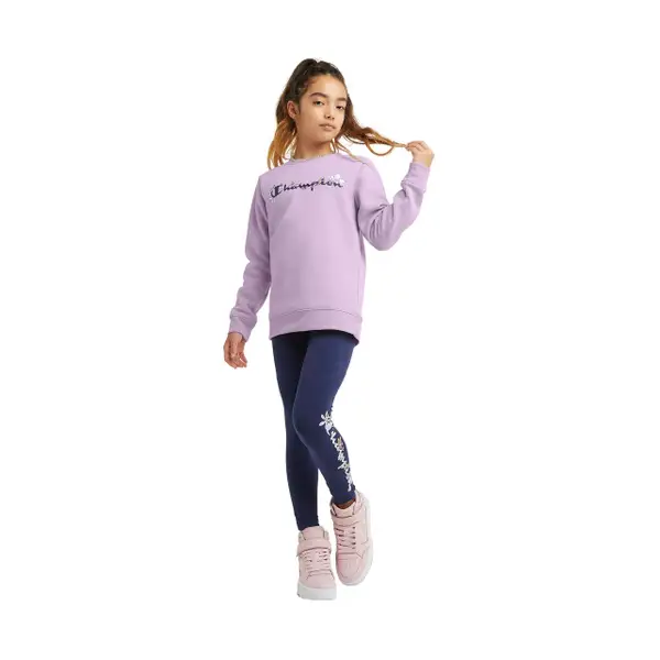 Champion LG Script Logo Flc LS Hoodie Grn - LG4717-Lavender-4