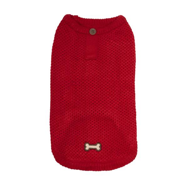 Simply Dog Red Henley Dog Sweater, XSmall 22125187 Blain's Farm & Fleet