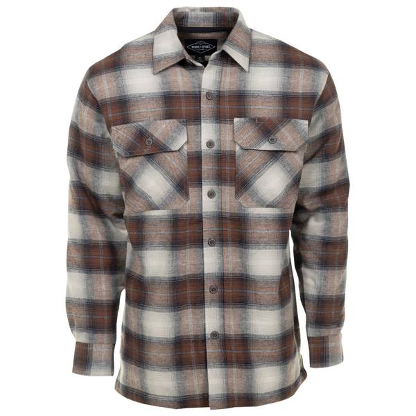 Work n' Sport Men's Fleece Lined Flannel Shirt, Denim Brown, XL - 44754 ...