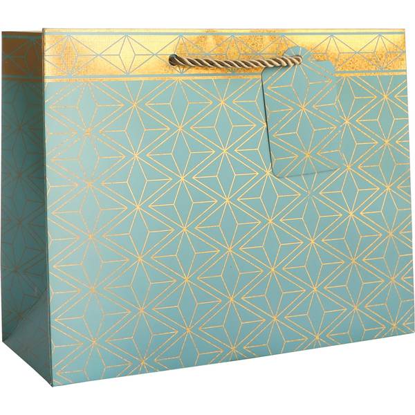Photo of Medium Gold Aqua Geo Gift Bag