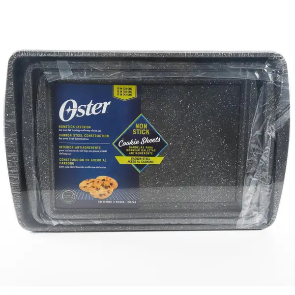 Oster 6 Piece Carbon Steel Non Stick Bakeware Set in Greystone