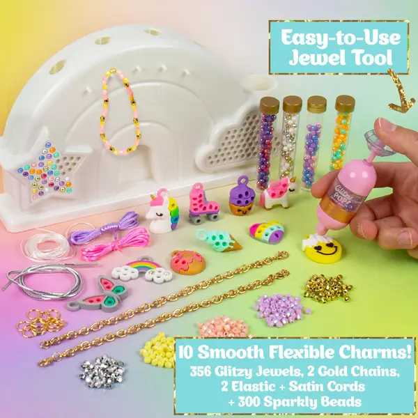 Desire Deluxe Bracelet Making Kit Necklace Clay Beads Friendship Jewelry  Letter Arts & Crafts Pendant Charms Kit Elastic Rubber Strings Girls Toys