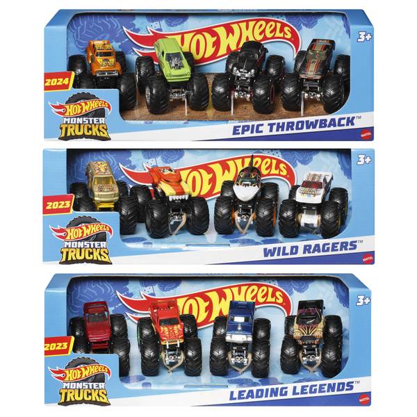 Monster Truck 4-Pack 1:64 Scale Trucks Assortment - HLT73