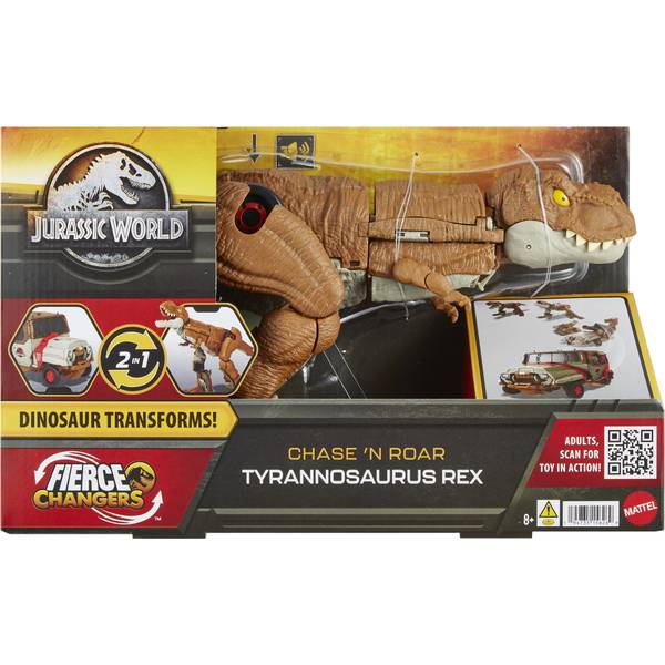 Jurassic World Fierce Changers Chase 'N Roar Tyrannosaurus Rex Action Figure