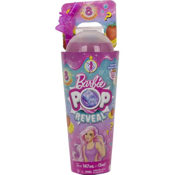 Barbie Pop Reveal Fruit Series Strawberry Lemonade Doll, 8 Surprises  Include Pet, Slime, Scent & Color Change : Target