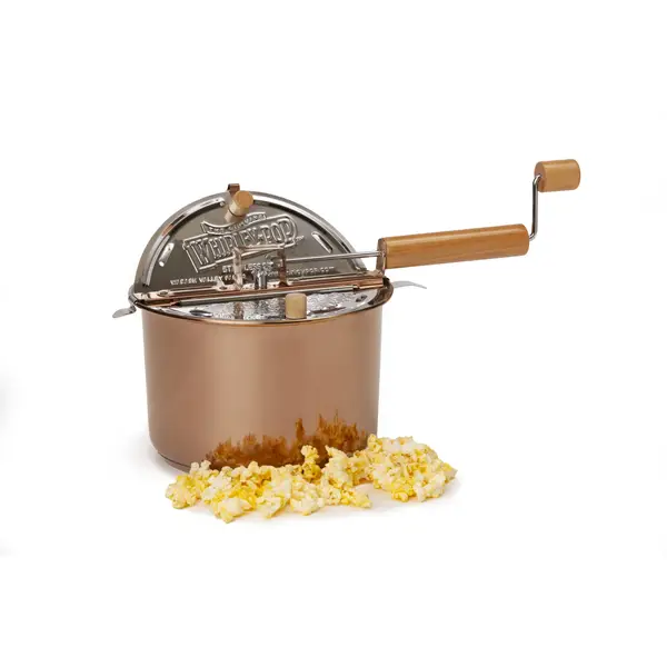 Whirley-Pop Stainless Steel Stovetop Popcorn Popper with Real Theater  All-Inclusive Popping Kit - Silver