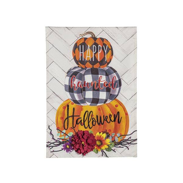 Photo of Haunted Stacked Pumpkins Garden Flag