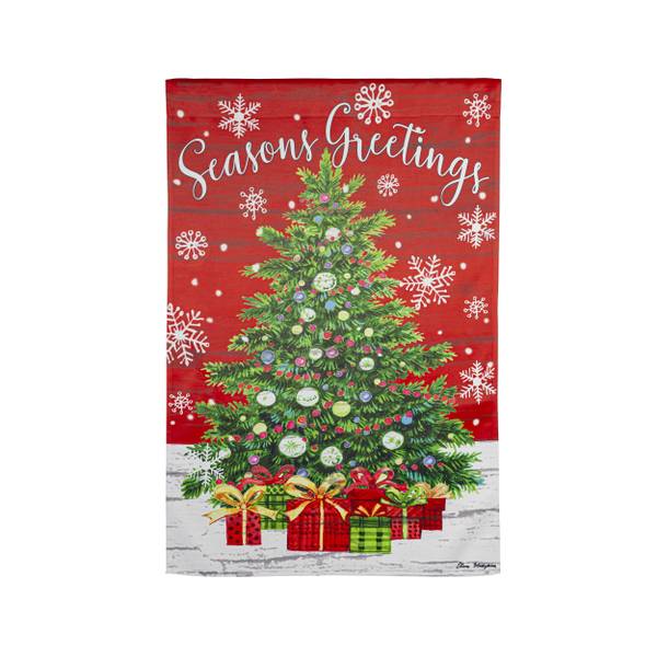 Photo of Seasons Greeting Trees Suede House Flag