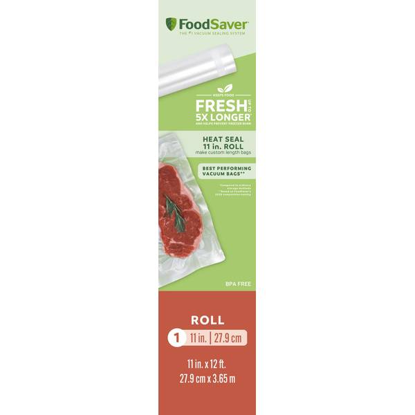  FoodSaver Vacuum Sealer Bags for Extra Large Items, Rolls for  Custom Fit Airtight Food Storage and Sous Vide, 11 x 16' (Pack of 2) & 1-Gallon  Vacuum Zipper Bags, 12 Count