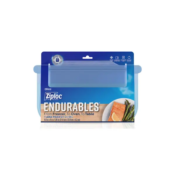 New - Ziploc Endurables - Large Pouch - 64oz - Reusable Silicone Freezer  Bag