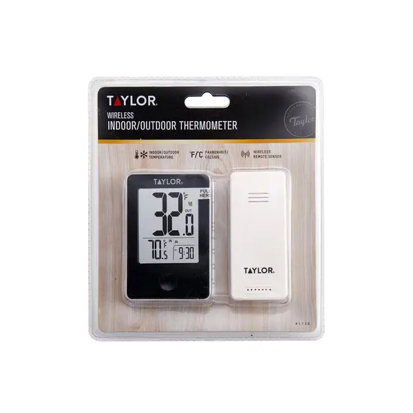 Taylor 1730 IndoorOutdoor Digital Thermometer with Remote Wireless