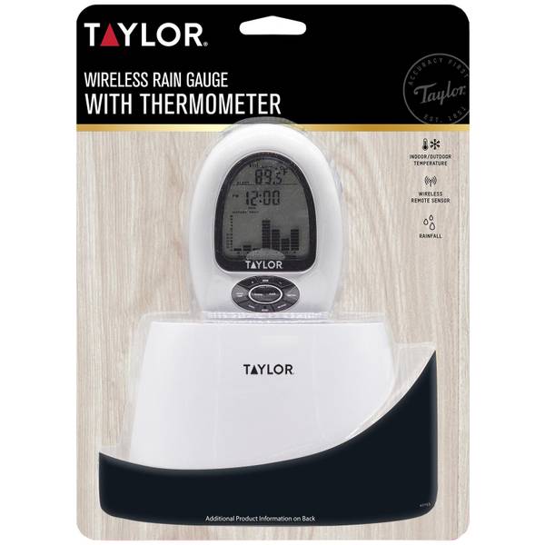 Taylor Vintage Indoor Outdoor Thermometer With Sensor Brown 