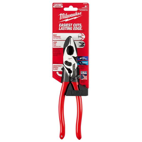 Milwaukee MT500C 9 Lineman's Dipped Grip Pliers with Crimper & Bolt Cutter