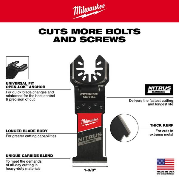 Milwaukee 3-Pack Extreme Metal Universal Fit OPEN-LOK Oscillating