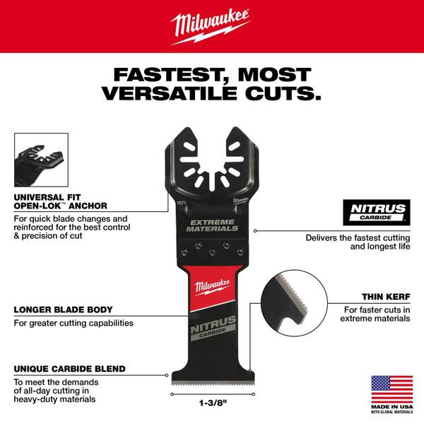 Milwaukee 3-Pack Extreme Materials Universal Fit OPEN-LOK