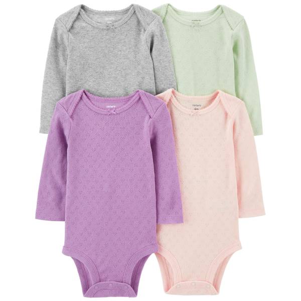 Carter's Infant Girl's 4-Piece Long-Sleeve Bodysuits - 1P879010-3M ...