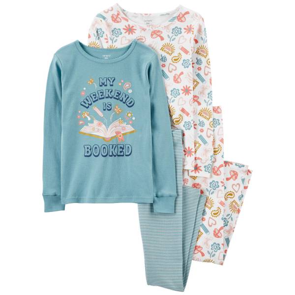 Carter s Girl s 4 Piece Reading Books Cotton PJs 3P853910 4