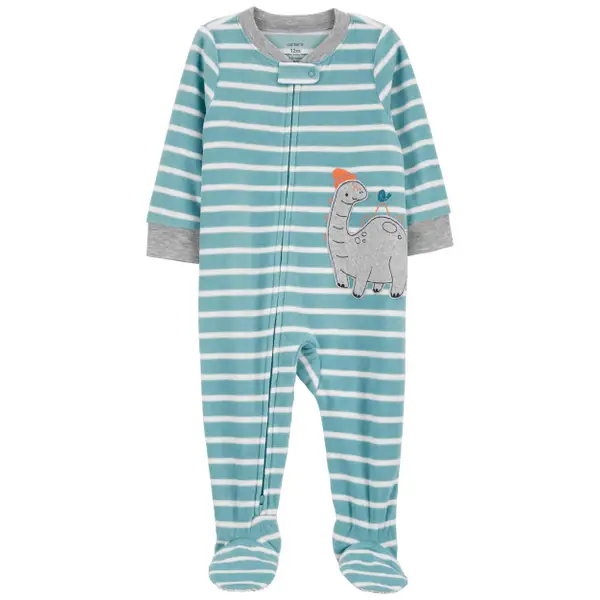 Blue Boys 1-Piece Moose Print Footless Pyjama