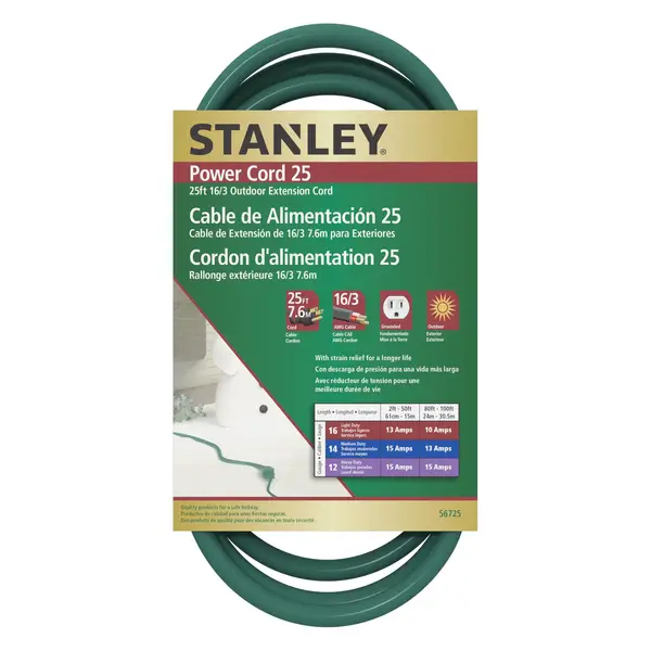 Coleman Cable 100' Green & Yellow 12/3 Outdoor Extension Cord