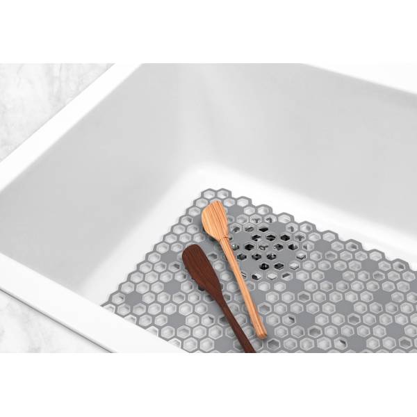 Spectrum Diversified Cora Large Kitchen Sink Mat, Color: Gray