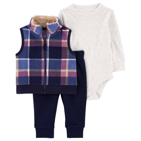 Baby And Toddler Boys Long Sleeve Buffalo Plaid Thermal Henley Top