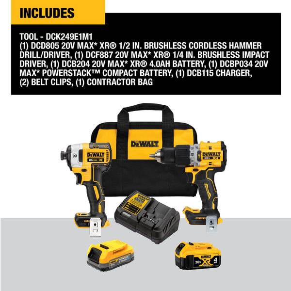 DEWALT 20V MAX XR Hammer Drill Impact Driver Combo Kit