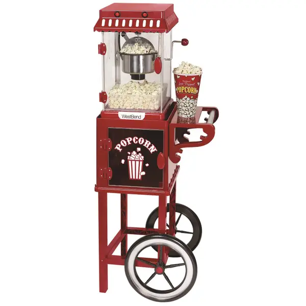 Vintage Collection 2.5 oz. Red Oil Popcorn Machine with Cart
