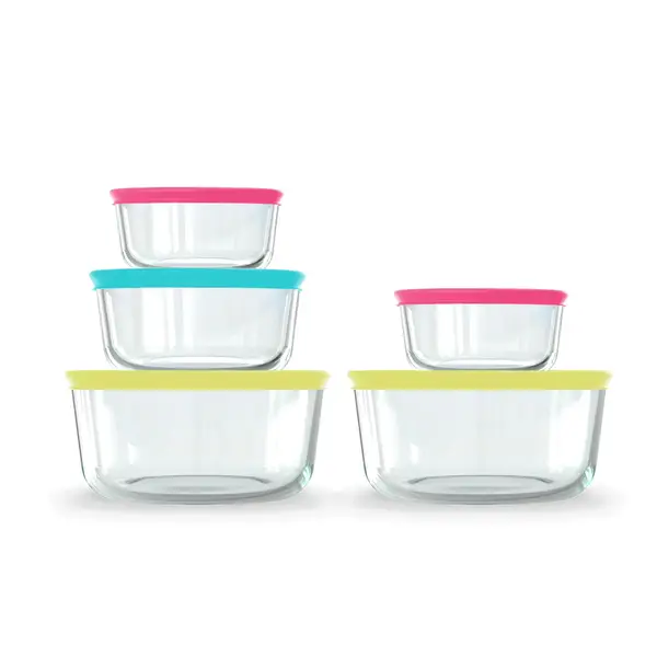  Pyrex Freshlock 10-Pieces 4-Cup Glass Food Storage
