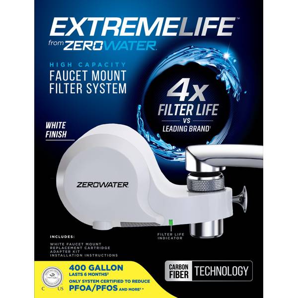 ZeroWater ExtremeLife White Faucet Mount Filter - ZFM-400WH